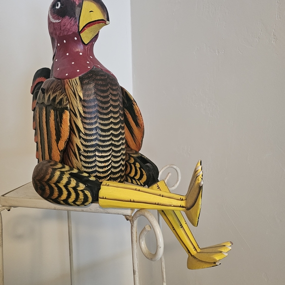 Colorful Wooden Bird Figurine - Picture 2 of 3